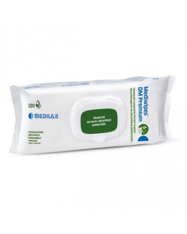 Mediwipes DM Premium Medilab – chusteczki do dezynfekcji powierzchni flow-pack 100 szt.