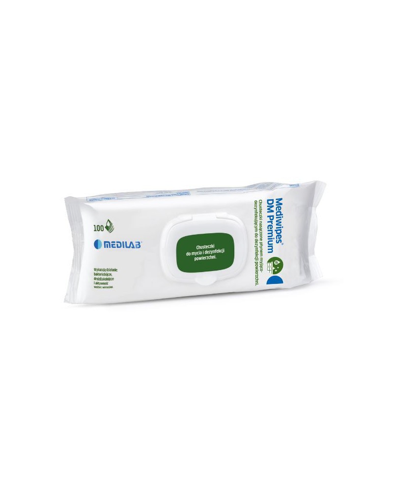 Mediwipes DM Premium Medilab – chusteczki do dezynfekcji powierzchni flow-pack 100 szt.