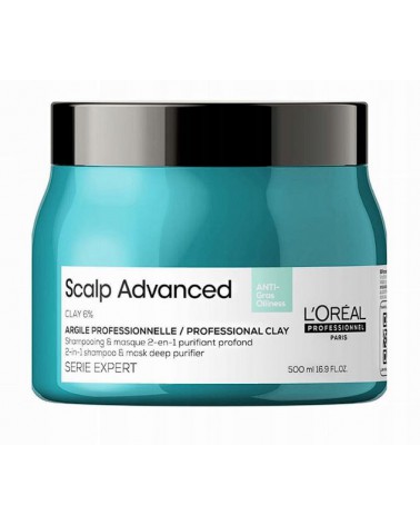 Loreal Professionnel SCALP ADVANCED 2 w 1 OCZYSZCZAJĄCA MASKA 500 ML