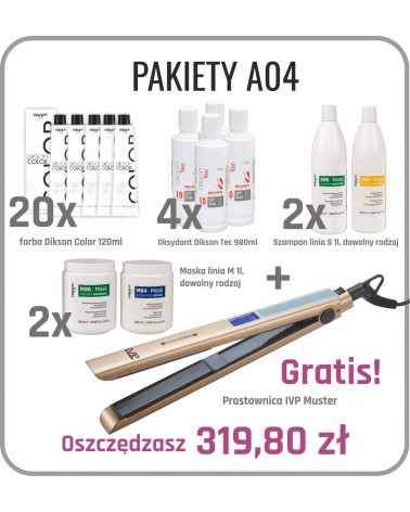 Dikson Pakiet Promocyjny 20x farba Dikson Color, 4xOksydant 980 ml, 2x szampon linia S, 2x maska linia M