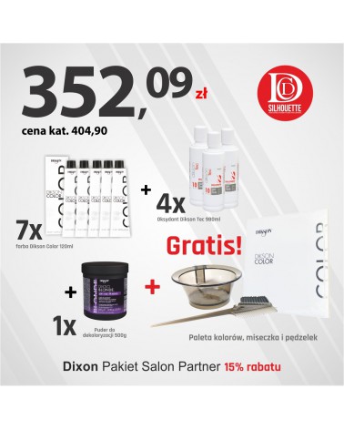 Pakiet Dikson: produkty do koloryzacji Dikson + paleta kolorów, miseczka i pędzelek gratis!