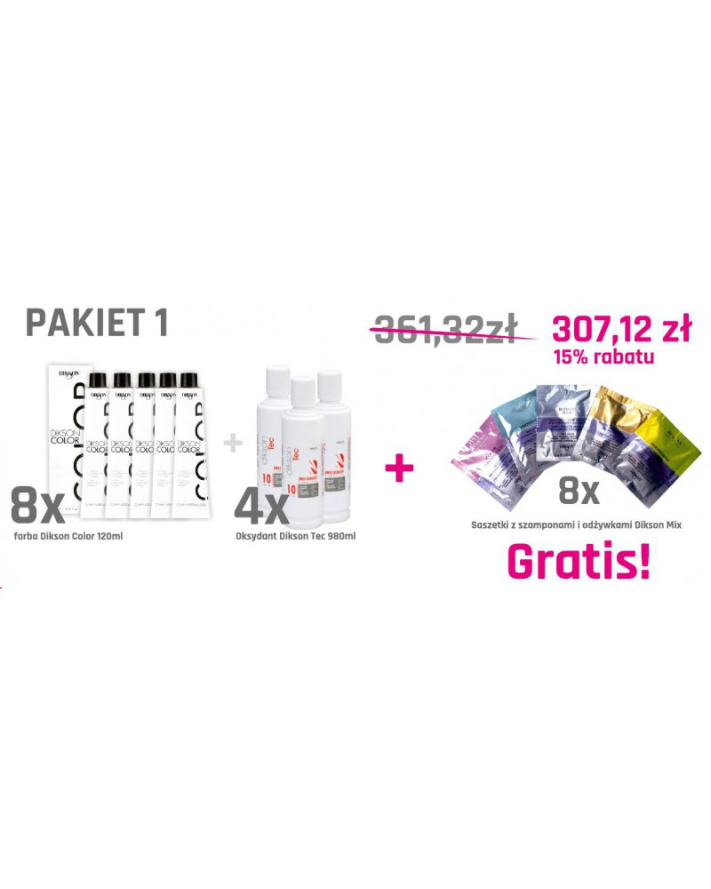 Dikson Pakiet Promocyjny 8x Dikson Color + 4x Oksydant
