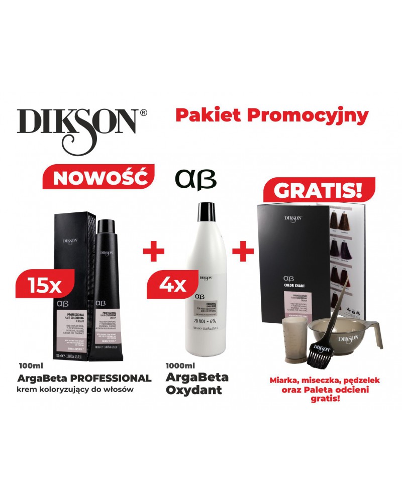 Dikson Pakiet Promocyjny 15x farba Argabeta, 4xOksydant Argabeta