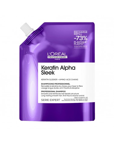 Loreal Keratin Alpha Sleek Szampon REFILL 500 ml